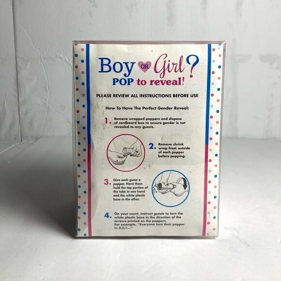 Gender Reveal Confetti Party Poppers (Girl) - Picture 6 of 7